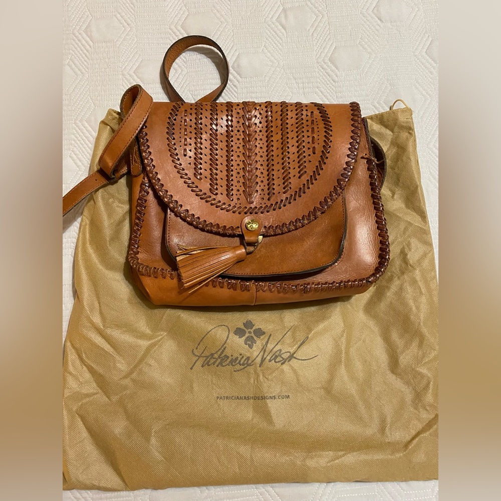 Patricia Nash Boho Brown Leather Crossbody Bag - Picture 10 of 13